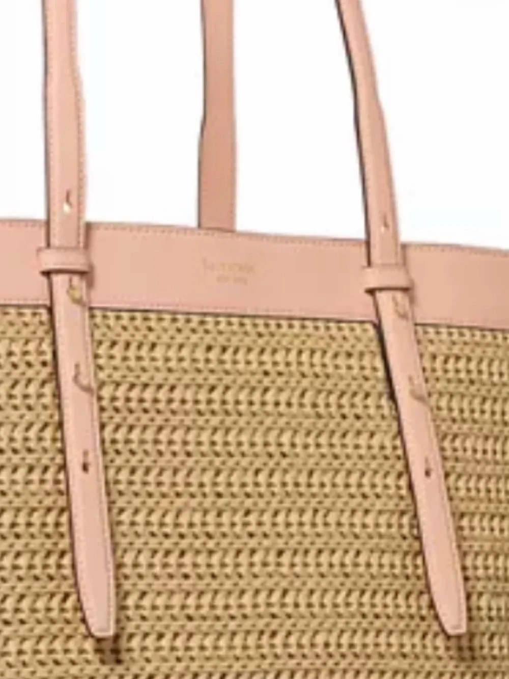 Kate Spade Do It All Straw Tote Bag - Leather Handled Straw Beach Carryall, NWT